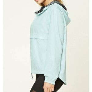 Forever 21 Active blue drawstring hooded anorak M